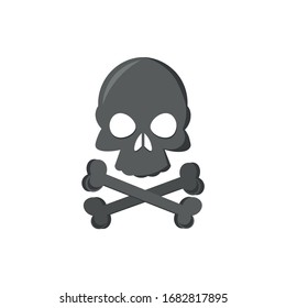 skull illustration design element. flat icon.