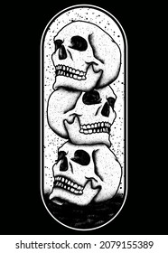 skull illustration with hand drawing style. recommended for tshirt design, sticker, enamel pin, etc.