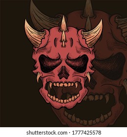 
Skull illustration with horns, this picture you can use as a shirt design, wallpaper, sticker etc.