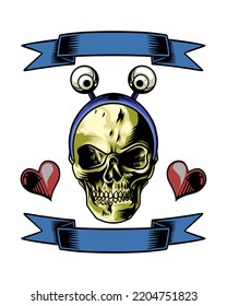 skull illustration logo with beautiful pendulum