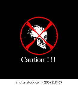skull illustration logo design. label for sticker product. for t shirt product and garment