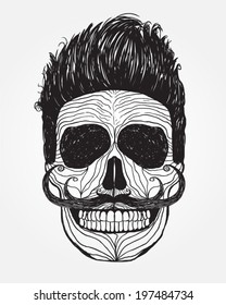 skull illustration / a mark of the danger warning / T-shirt graphics