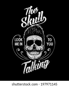 skull illustration / a mark of the danger warning / T-shirt graphics / cool skull illustration / black and white skull and crossbones illustration