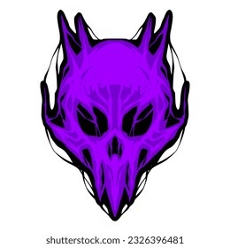 Skull illustration mascot logo halloween for merch and team design