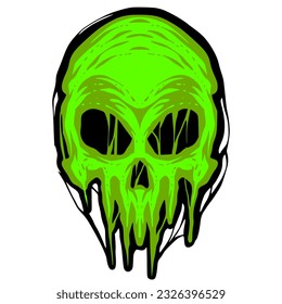 Skull illustration mascot logo halloween for merch and team design