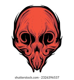 Skull illustration mascot logo halloween for merch and team design