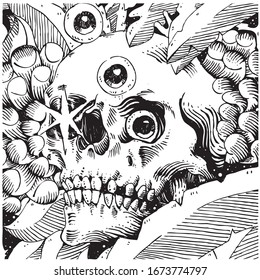A skull illustration metal