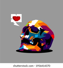 skull illustration with modern popart style. suitable for the design of t-shirts, posters halloween, etc. eps file