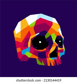 skull illustration with modern popart style. suitable for the design of t-shirts, posters halloween, etc. eps file