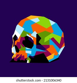 skull illustration with modern popart style. suitable for the design of t-shirts, posters halloween, etc. eps file