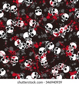Skull illustration paint pattern.