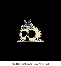 SKULL ILLUSTRATION, ROBOTIC ILLUSTRATION, HEAD SKULL