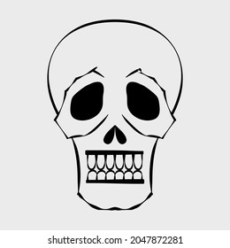 Skull Illustration Simple Halloween Head Pirates 