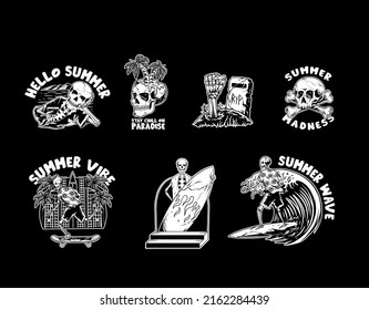Skull Illustration with and Slogan Artwork for logo or apparel vector