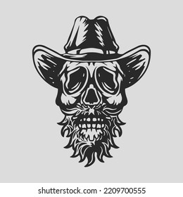 skull illustration with stunning detail. vector skull clip art easy to use. black and white skull logo.