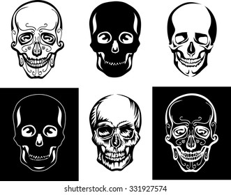 skull, illustration, symbol, stylized image, graphics