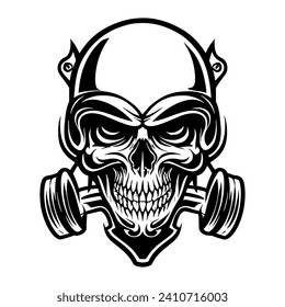 Skull illustration symbol vector flat for logo 