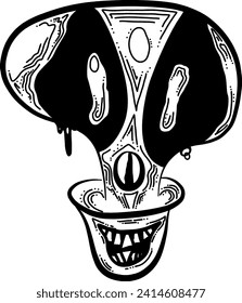 Skull illustration for tattoo design