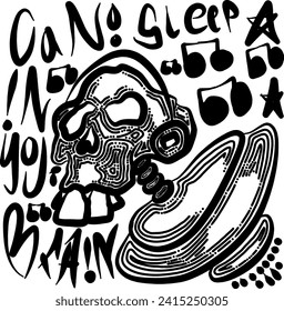 Skull illustration for tattoo design etc