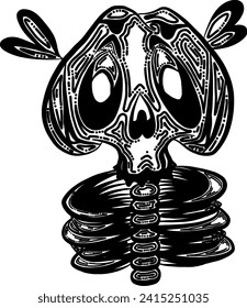 Skull illustration for tattoo design etc