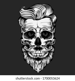 Skull illustration, tee shirt graphics, vectors, typography