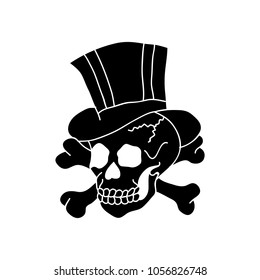 skull illustration traditional tattoo flash