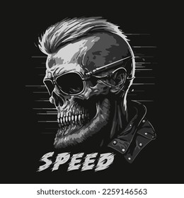 Skull illustration for t-shirt design
