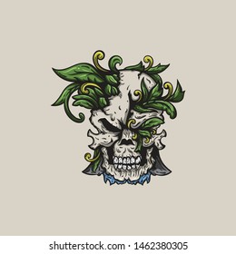 Skull illustration for t-shirt, print and poster