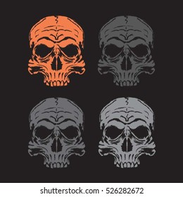 Skull illustration, typography, t-shirt graphics, 