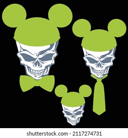 Skull illustration in a unique and fun hat,