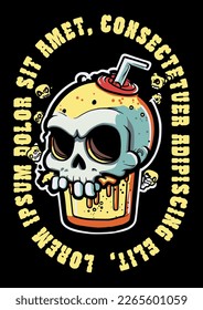 skull illustration vector art retro future vintage