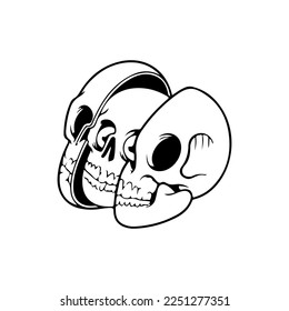 skull illustration vector with concept