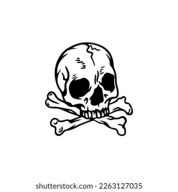 skull illustration vector with concept