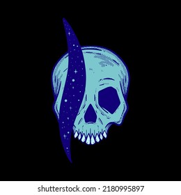 skull illustration vector for print on tshirt, poster, logo, stickers etc