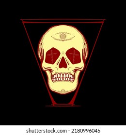 Vektorgrafik der Schädelgrafik für Druck auf T-Shirt, Poster, Logo, Aufkleber usw.