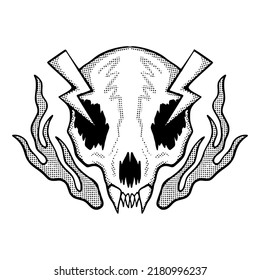 skull illustration vector for print on tshirt, poster, logo, stickers etc