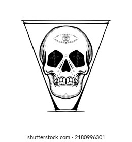 skull illustration vector for print on tshirt, poster, logo, stickers etc
