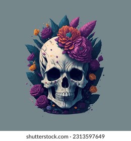 skull illustration, vector zombie, in hand drawn style, vector cartoon monster, unique vector, great for wallpaper or t shirt design.