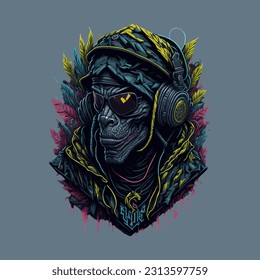 skull illustration, vector zombie, in hand drawn style, vector cartoon monster, unique vector, great for wallpaper or t shirt design.