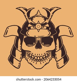 Skull illustration vintage design. Perfect for tshirt design, print design, sticker, etc