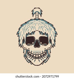 Skull illustration vintage design. Perfect for tshirt design, print design, sticker, etc
