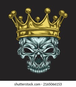 skull illustrations isolated on black background for poster, t-shirt print, business element, social media content, blog, sticker, vlog, and card. vector illustration.
