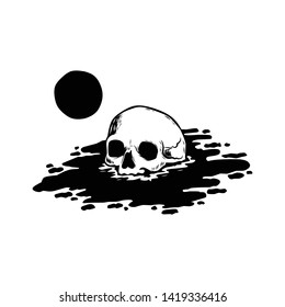 skull illustrations with nocturnal nuances suitable for creative logos and t-shirt screen printing