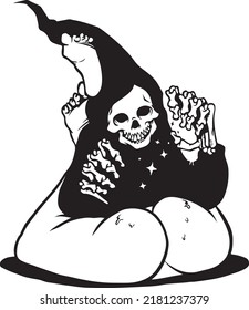 skull image design, wizard design. for tattoos and more