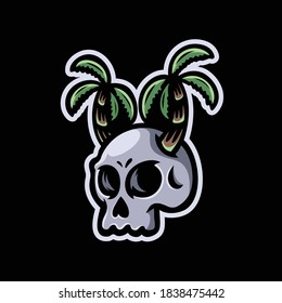 Skull Island Illustration logo vector