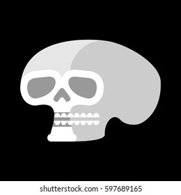 Skull isolated. head of human skeleton. Anatomy illustration
