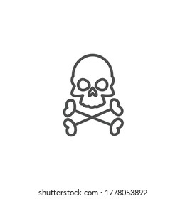 skull isolated line icon for web and mobile