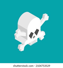 Skull isometric. Skeleton head abstract. vector illustration