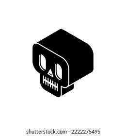 Skull isometric style icon. Cranium sign Vector illustration