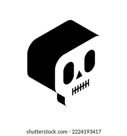 Skull isometric style icon. Cranium sign Vector illustration